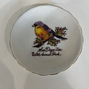 VTG San Diego Zoo Wild Animal Park Souvenir 3.5" Bird Ceramic Trinket Coin